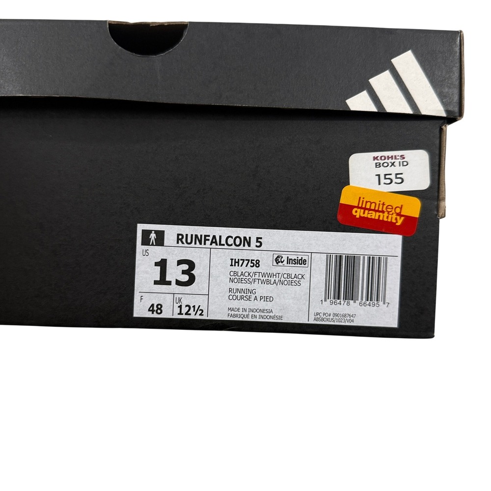 Adidas Runfalcon 5 Sneakers Mens 13 Black White IH7758 Cloudfoam Running Shoes - Picture 6 of 6